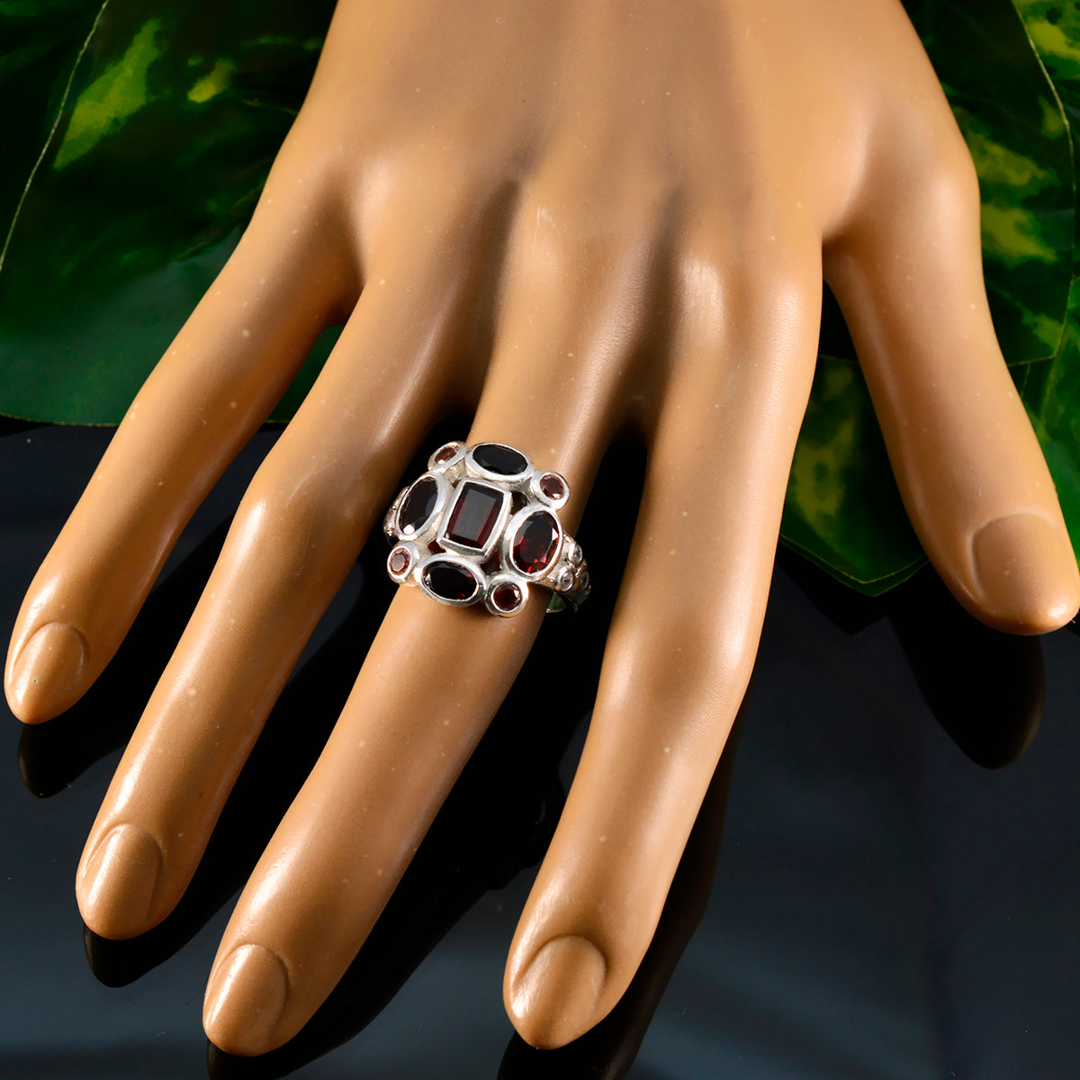 Joaquina Signet Red Navratna Ring