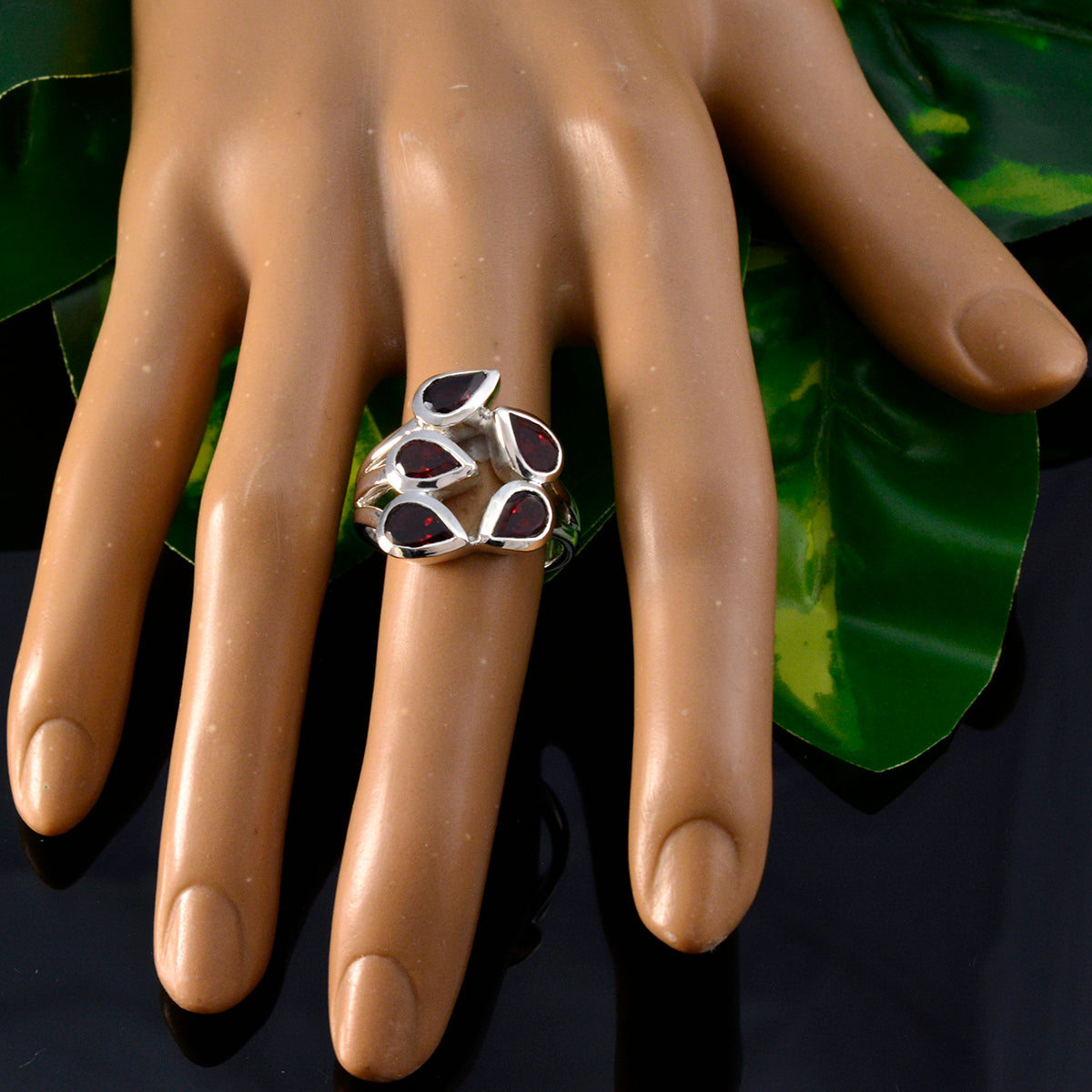 Natcha Modern Red Penta Ring