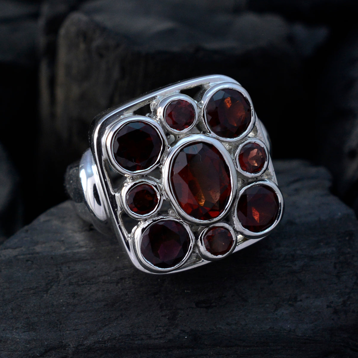 Maya Vintage Red Navratna Ring