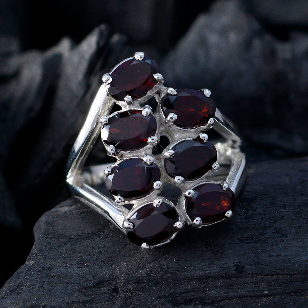 Aisha Abstract Blue Hepta Ring