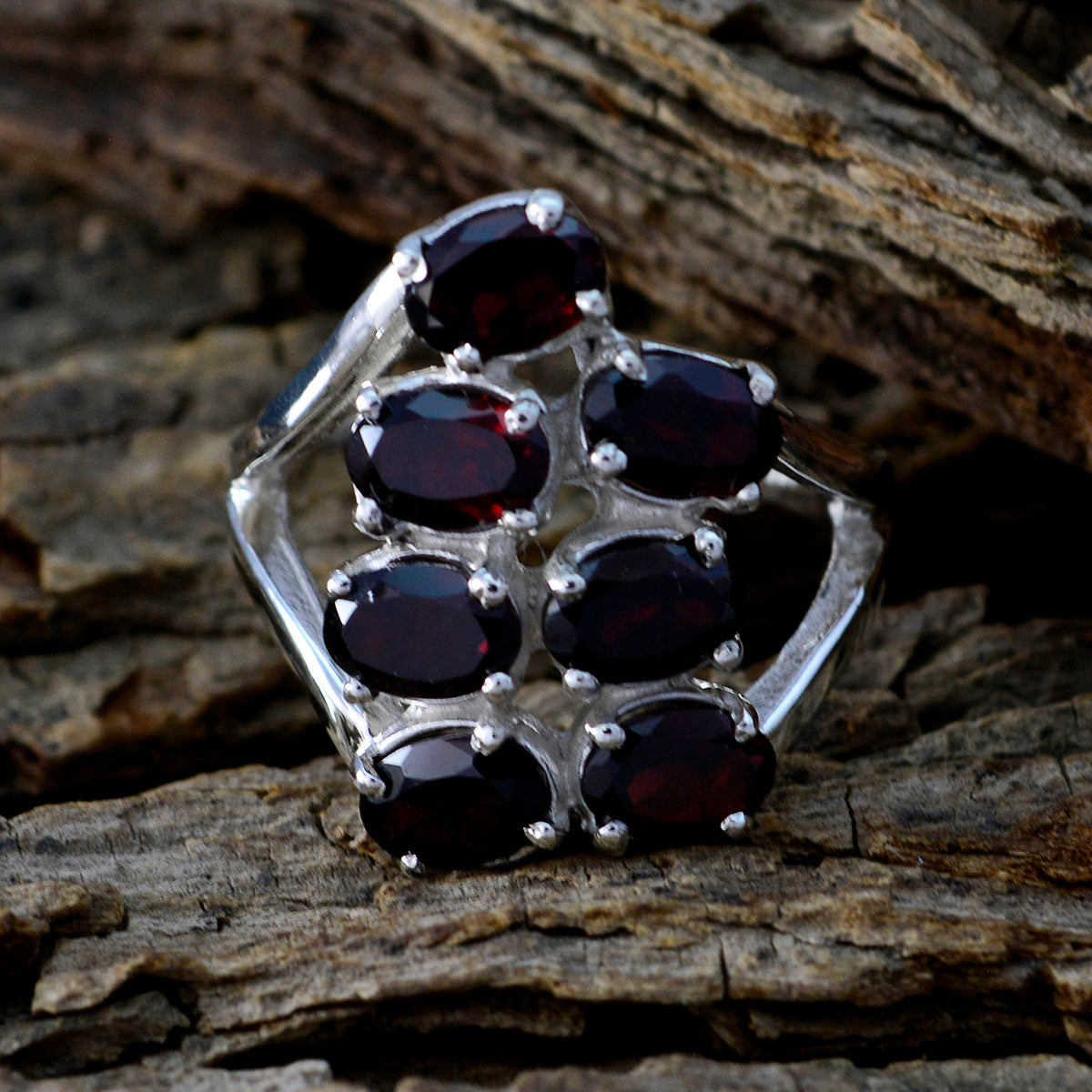 Aisha Abstract Blue Hepta Ring