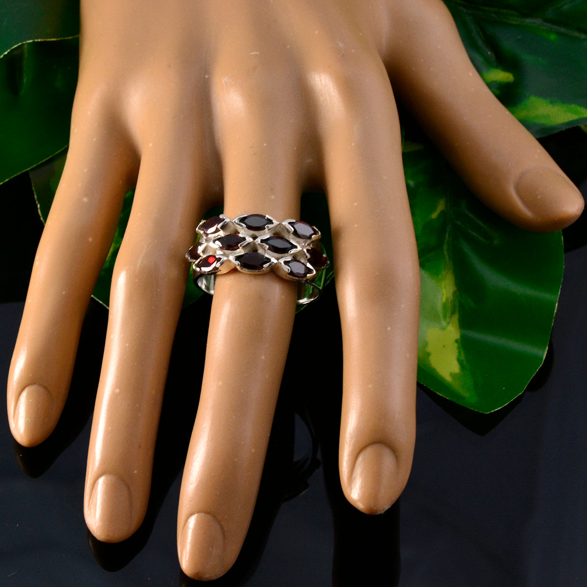 Emilia Abstract Red deka Ring