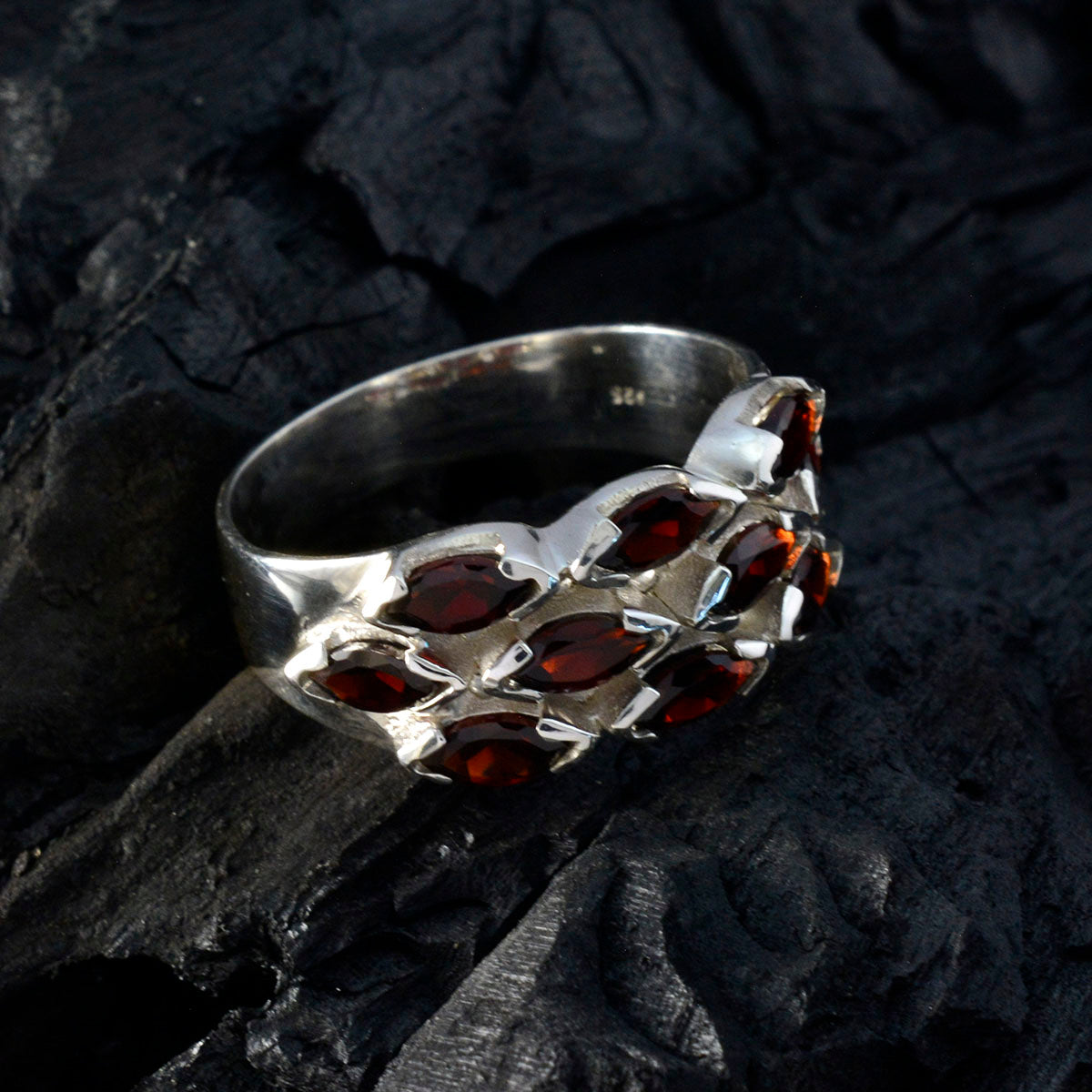 Emilia Abstract Red deka Ring