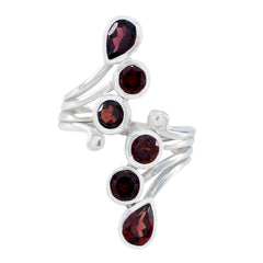 Yasmin Trendy Red Hexa Ring Garnet Red