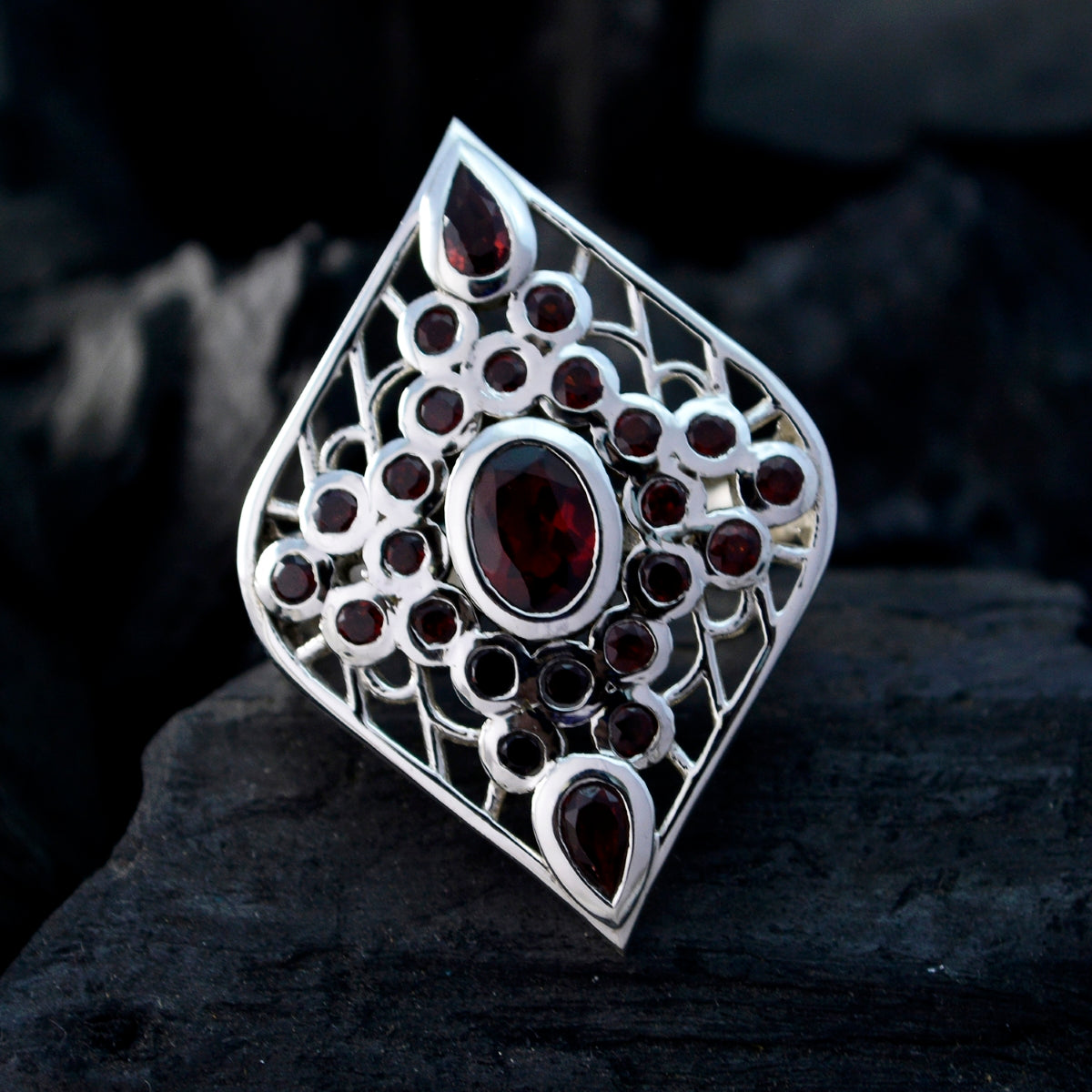 Agustina Contemporary Red multiple Ring
