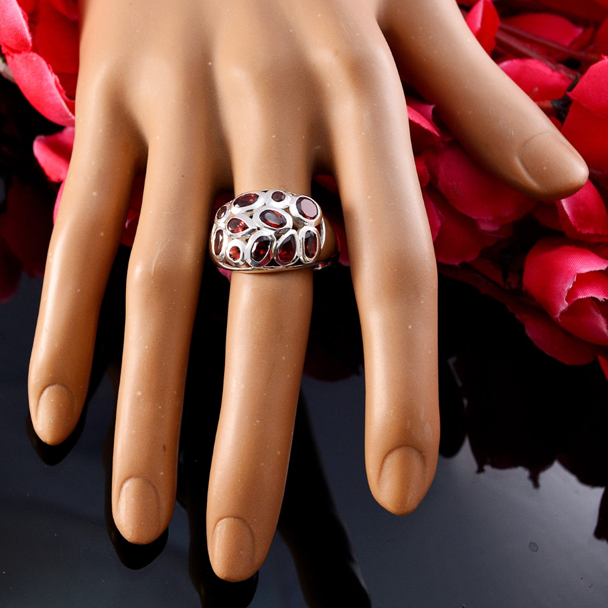 Daniela Contemporary Red multiple Ring