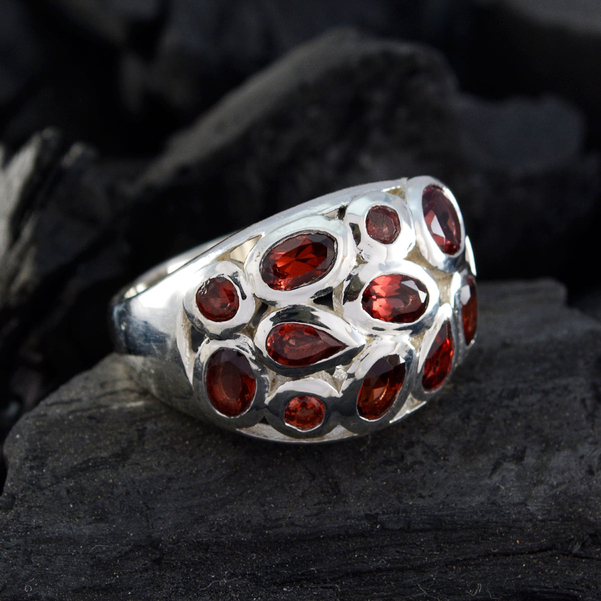 Daniela Contemporary Red multiple Ring