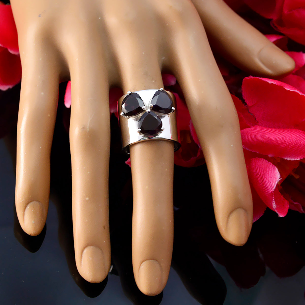Abigail Traditional Red Trilogy Ring