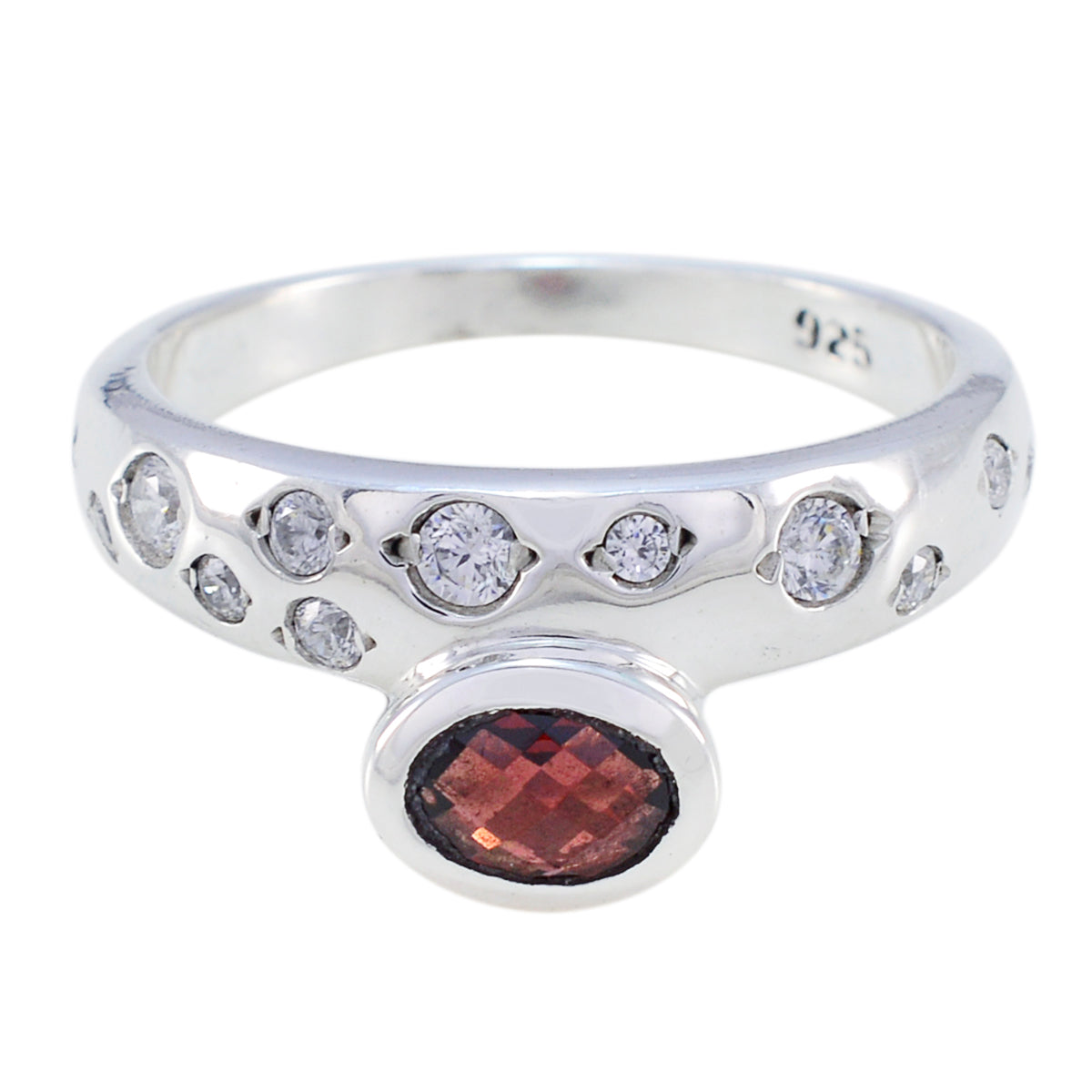 Kristine Romantic Red Halo Ring Garnet Red