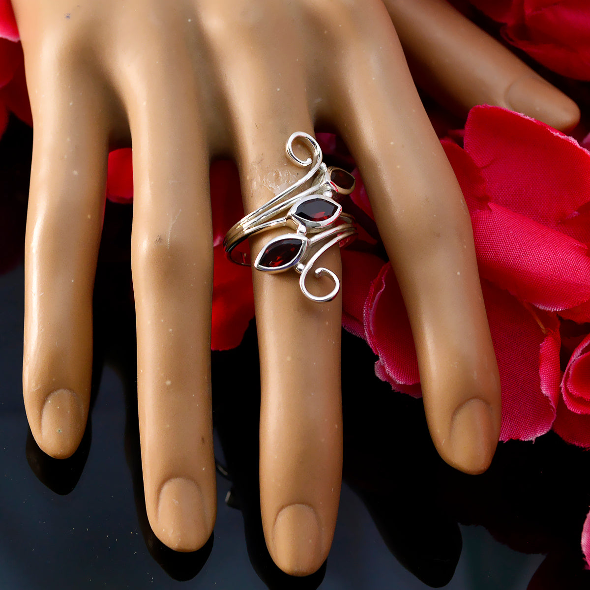 Ayesha Trendy Red Trilogy Ring
