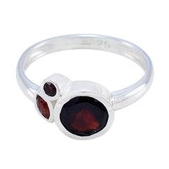 Mei Modern Red Trilogy Ring Garnet Red