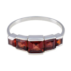 Aiko Sophisticated Red Penta Ring Garnet Red