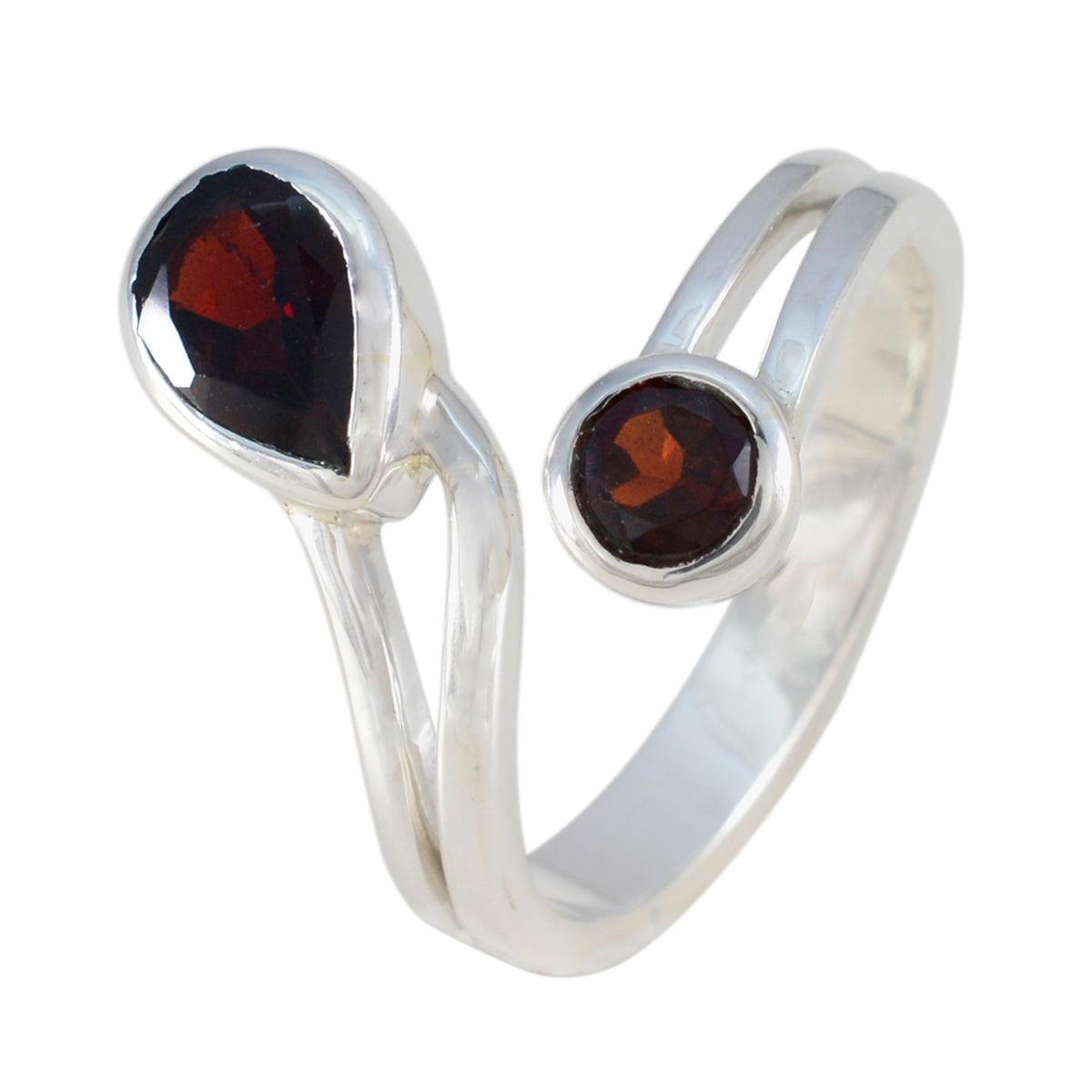 lara Feminine Red Toi et Moi Ring