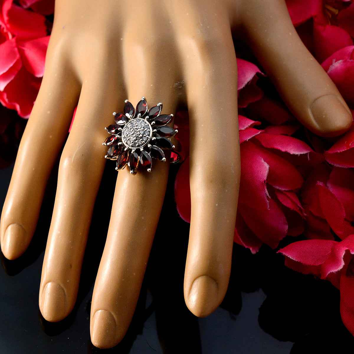 Ella Abstract Red multiple Ring