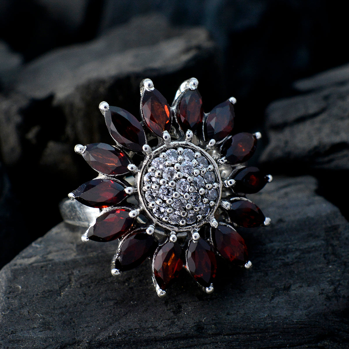 Ella Abstract Red multiple Ring