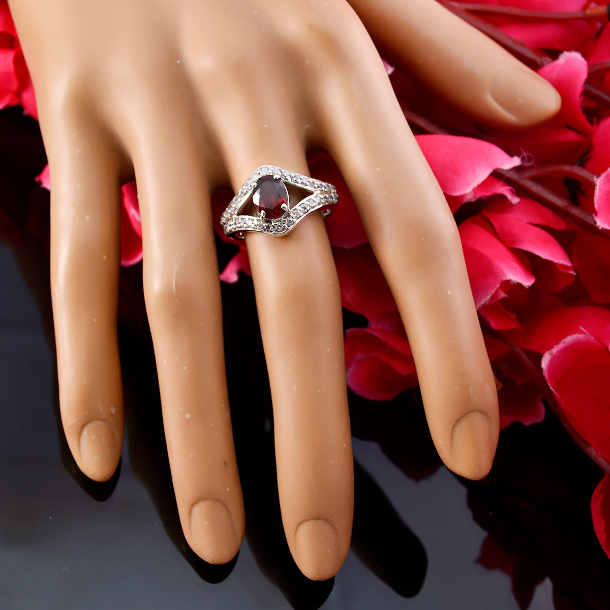 Araya Contemporary Red Halo Ring