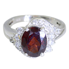 Mathilde Boho Red Halo Ring Garnet Red