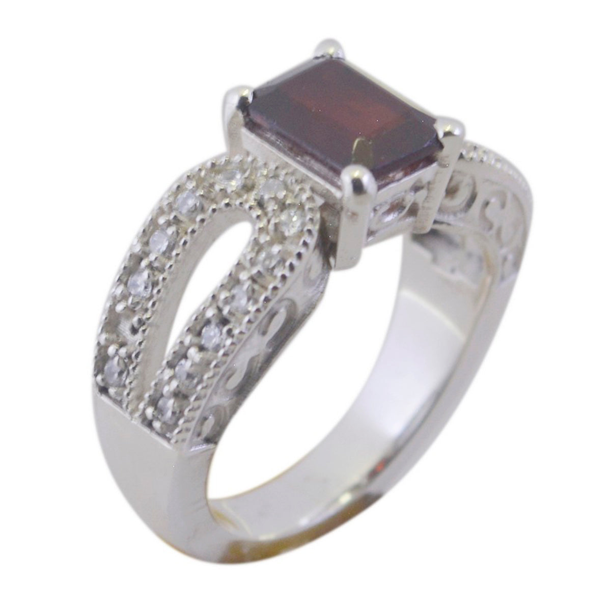 Agnes Contemporary Red Halo Ring