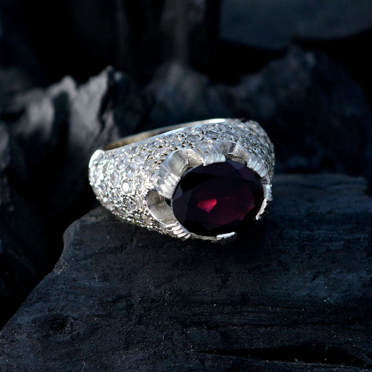 Aria Contemporary Red Halo Ring