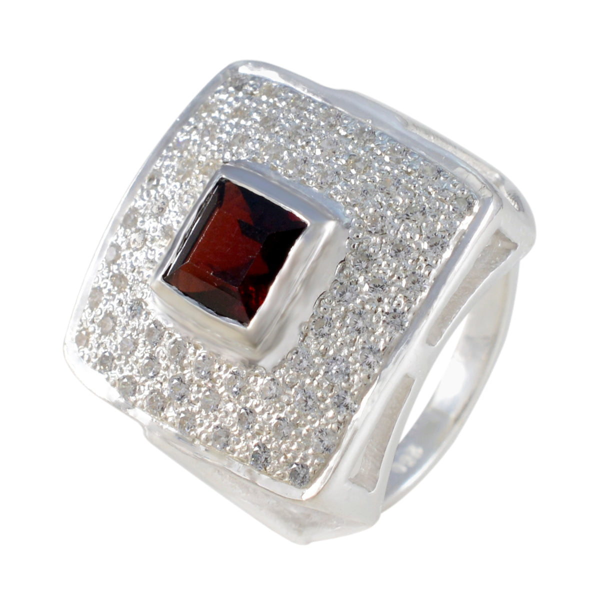 Aisha Modern Red Halo Ring