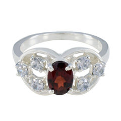 Kristine Fairytale Red Halo Ring Garnet Red