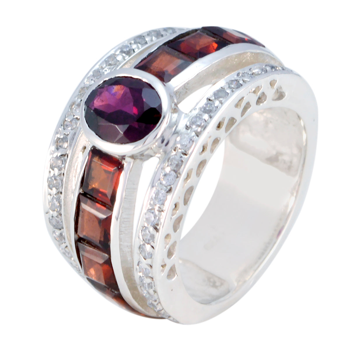 Nova Modern Red Halo Ring