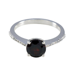 Greta Glamorous Red Halo Ring Garnet Red