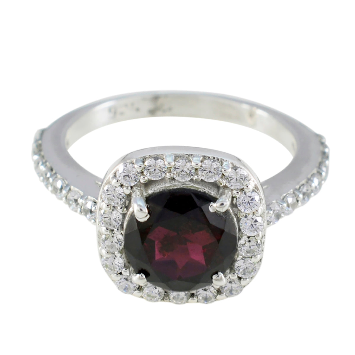 Harper Boho Red Halo Ring Garnet Red