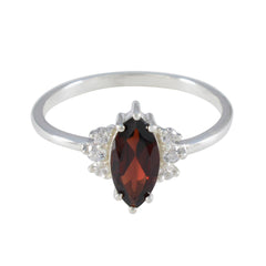 Natcha Trendy Red Halo Ring Garnet Red