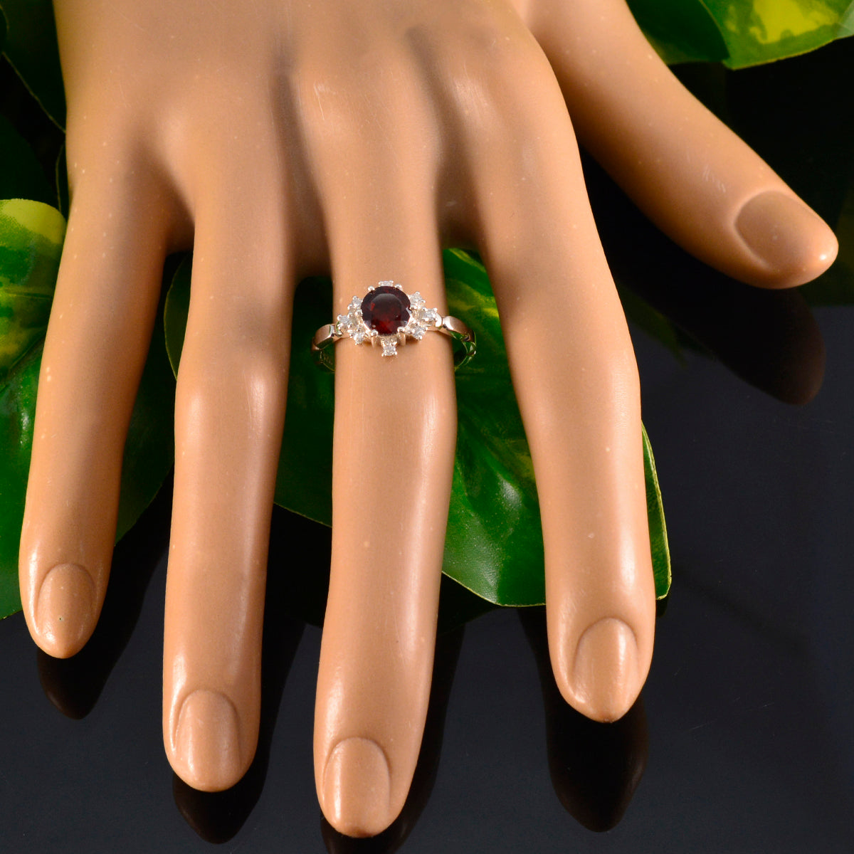 Aisha Luxurious Red Halo Ring
