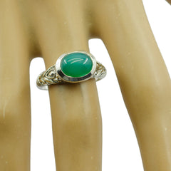 Agnes Art Deco Green Solitaire Ring
