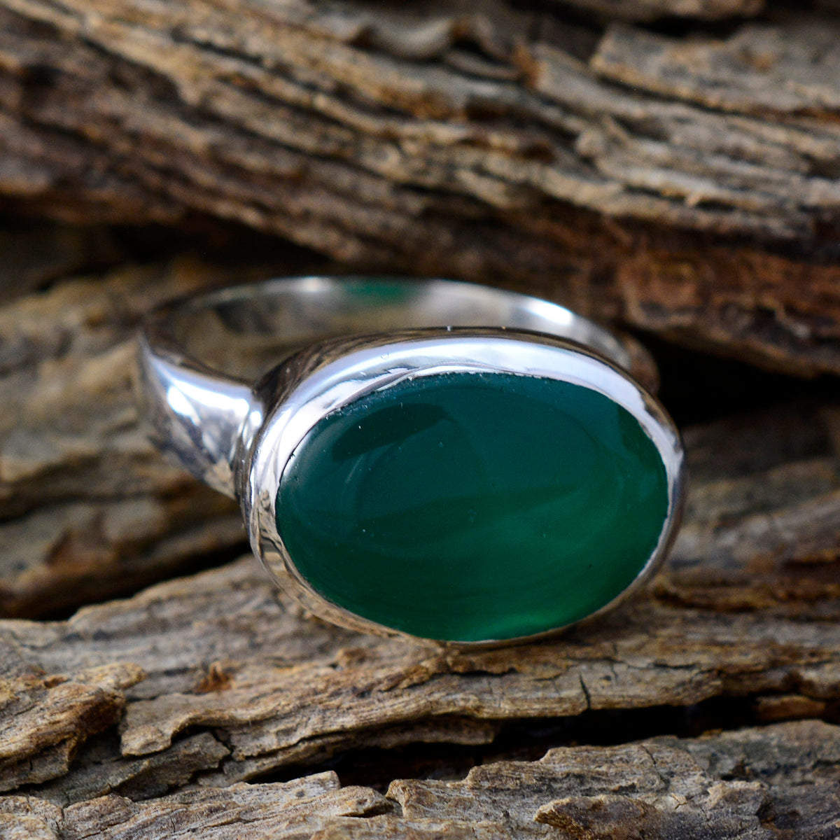 Constanza Abstract Green Solitaire Ring