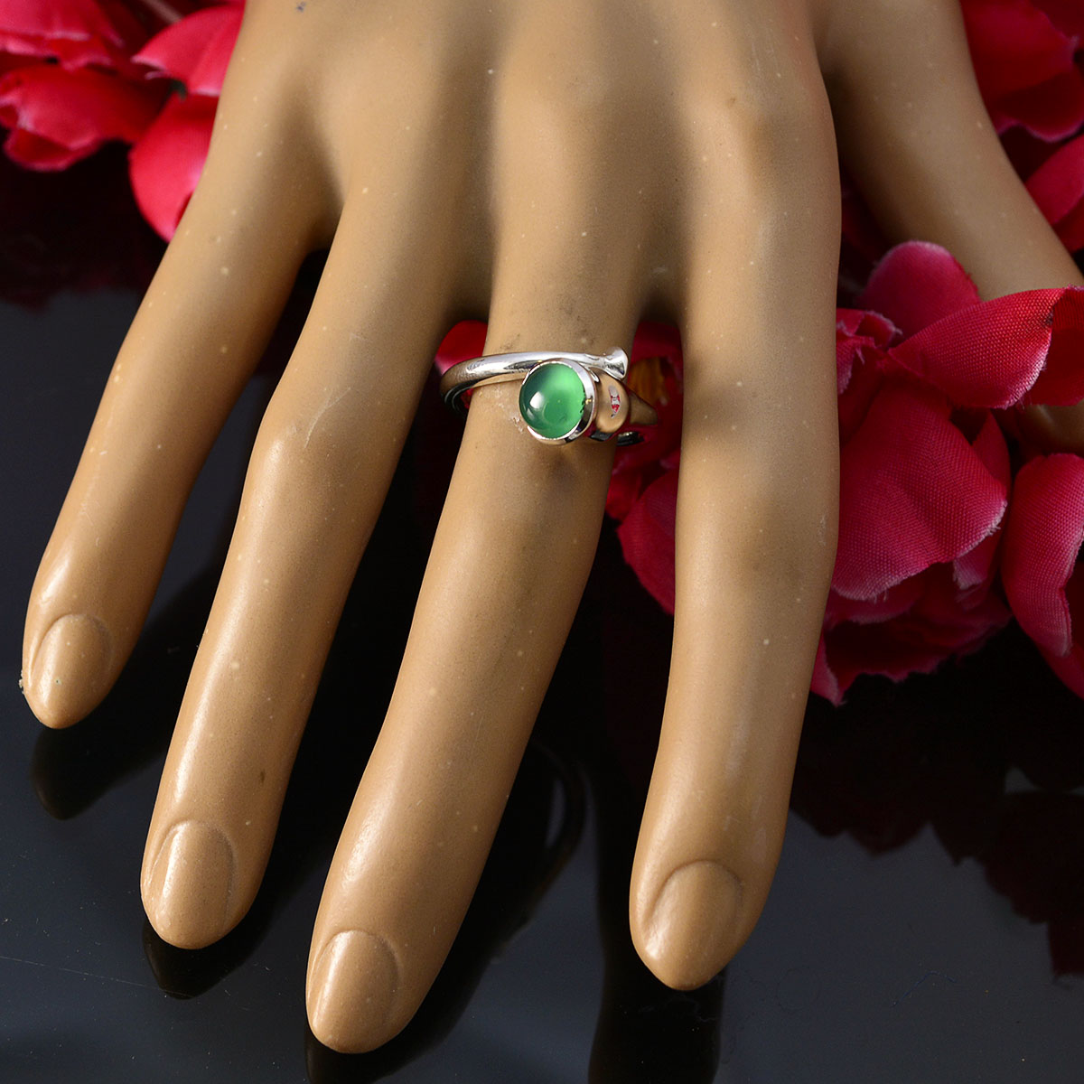 Kennedy Romantic Green Solitaire Ring