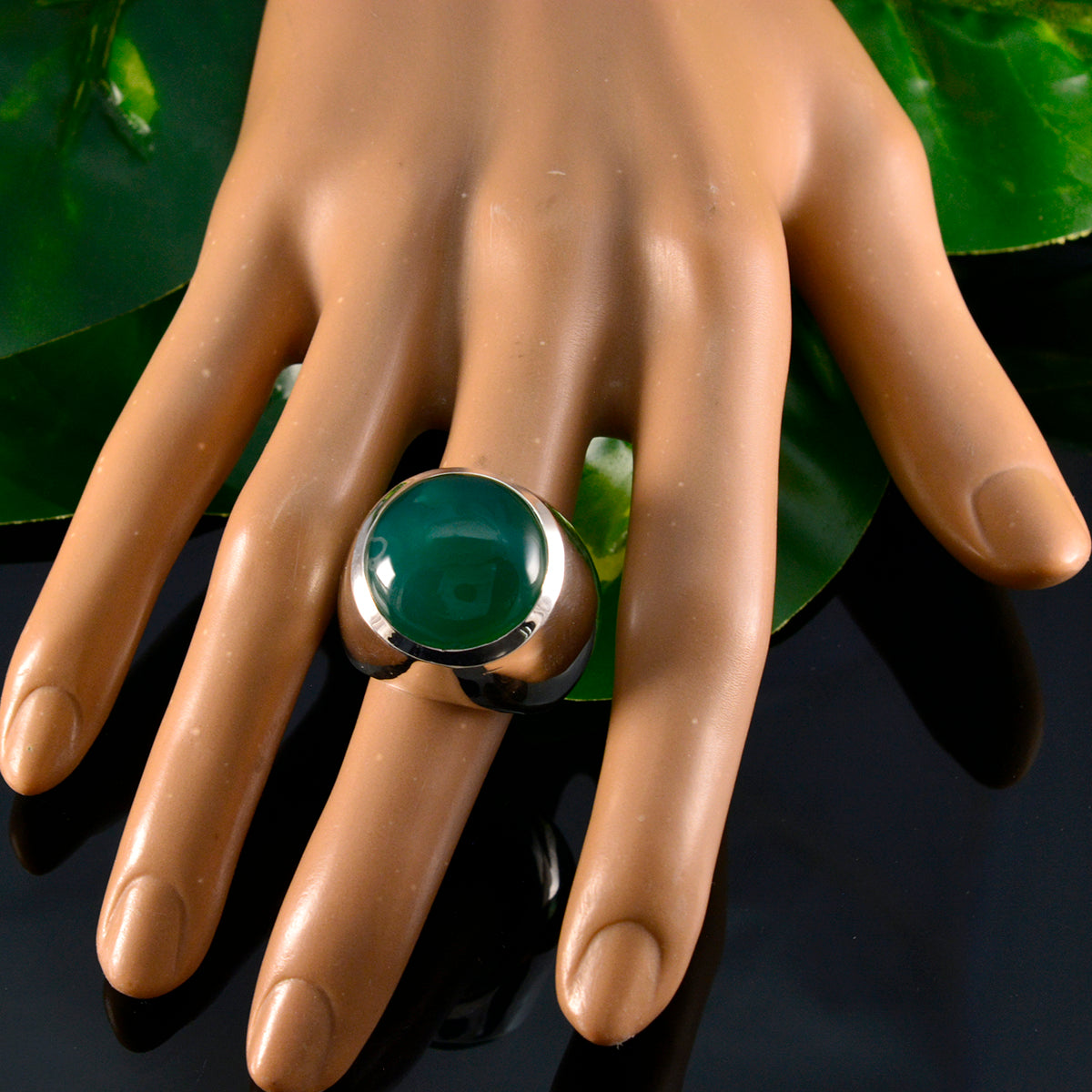 Greta Armor Green Solitaire Ring