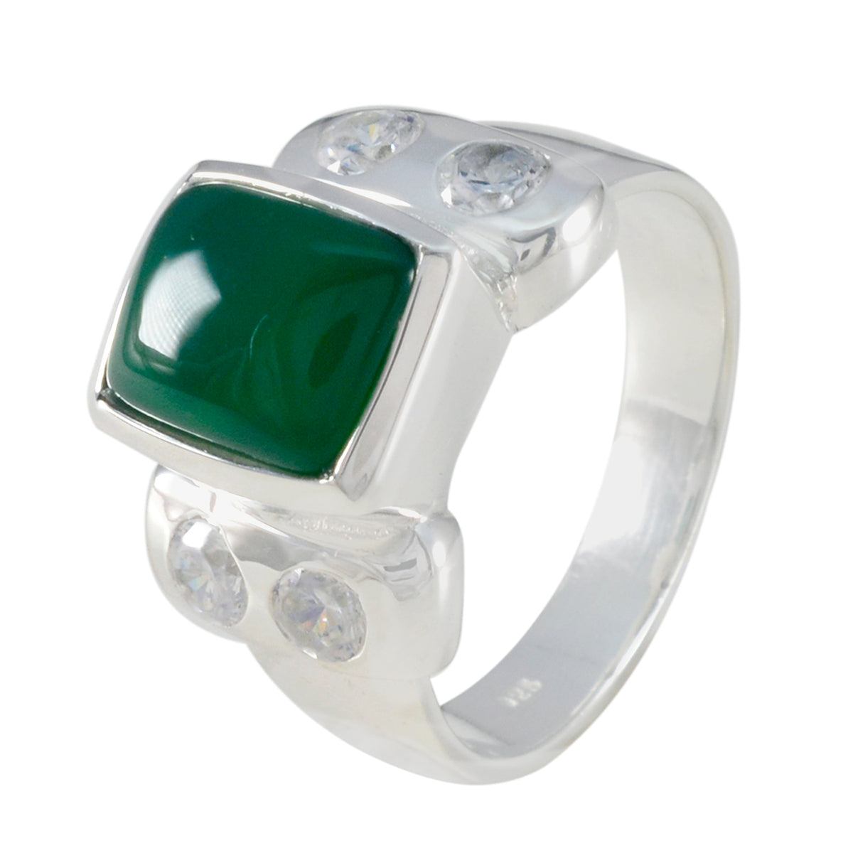 Yasmin Trendy Green Solitaire Ring