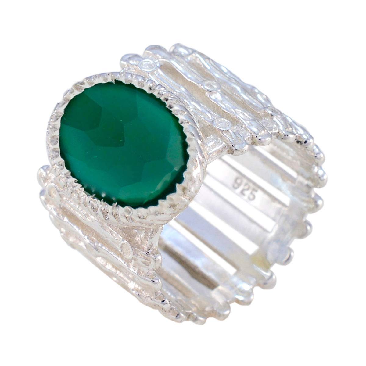 Carla Armor Green Solitaire Band