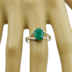 Rina Graceful Green Solitaire Ring