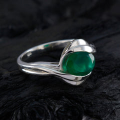 Natcha Modern Green Solitaire Ring