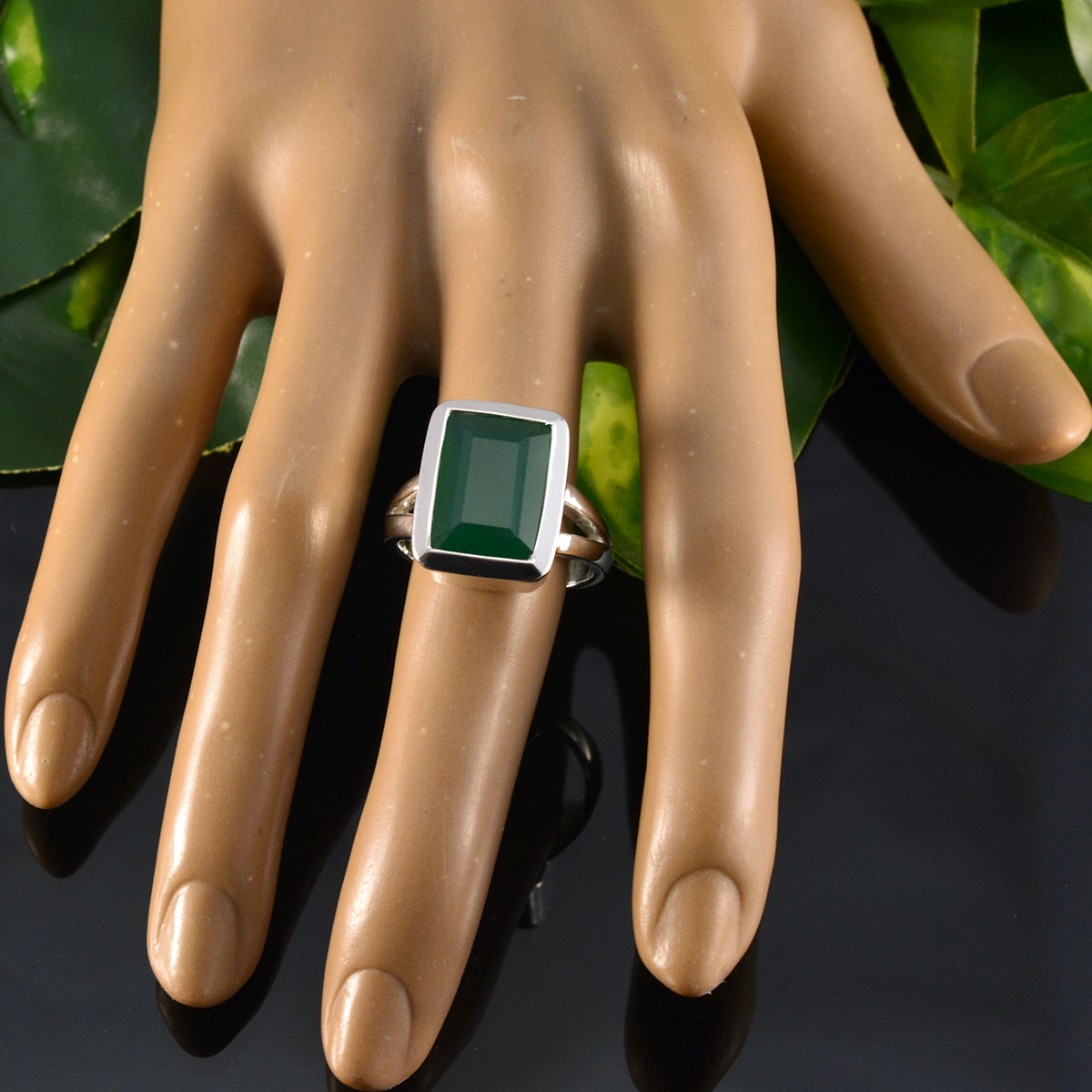 Harper Trendy Green Solitaire Ring