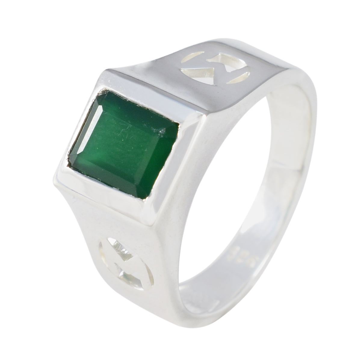 Araya Modern Green Solitaire Ring