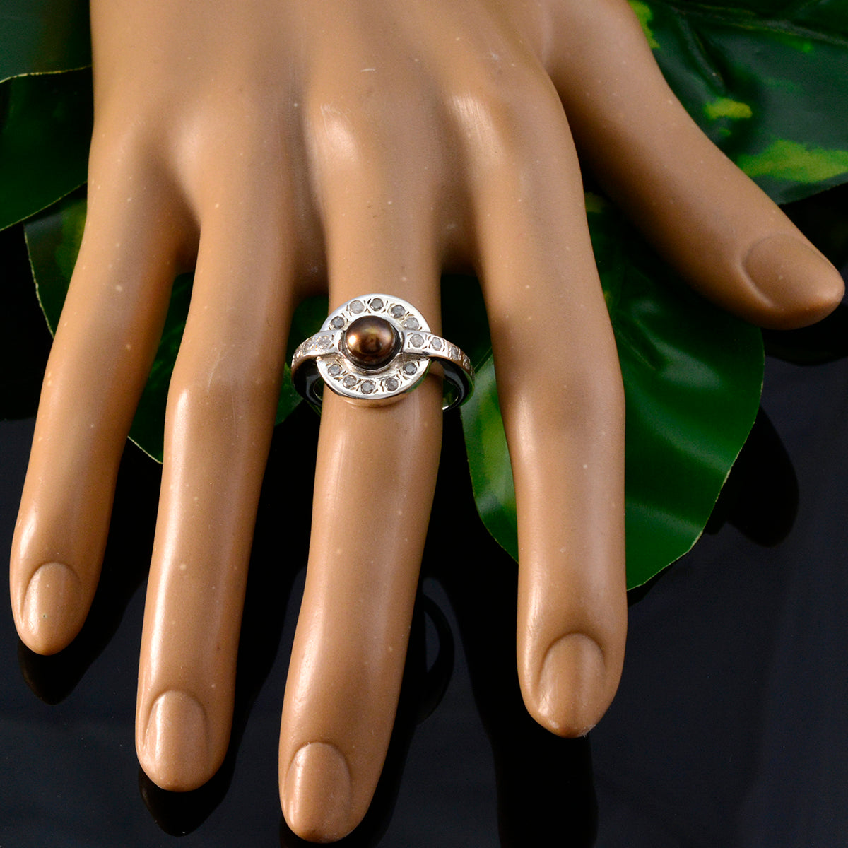 Kristine Contemporary White Halo Ring