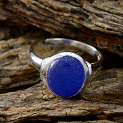 Ivana Modern Blue Solitaire Ring
