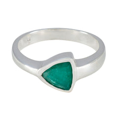 Violet Traditional Green Solitaire Ring Indian Emerald Green