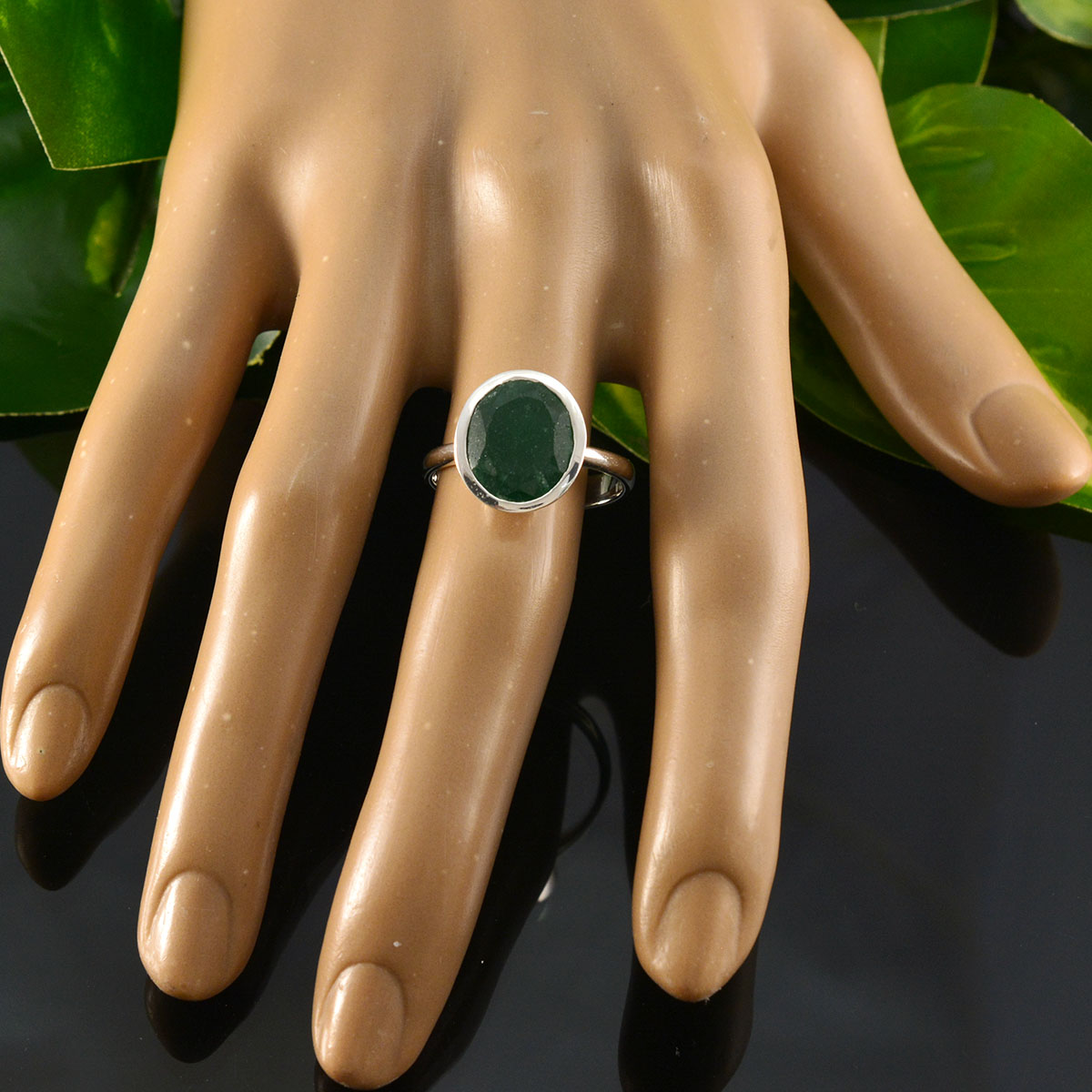 zazlle Abstract Green Solitaire Ring