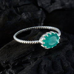 Lakshmi Twist Green Solitaire Ring