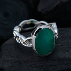 Sofía Rope-Wire Green Solitaire Ring
