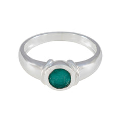 Renata Sophisticated Green Solitaire Ring Indian Emerald Green