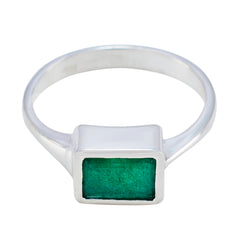 Rosa Feminine Green Solitaire Ring Indian Emerald Green