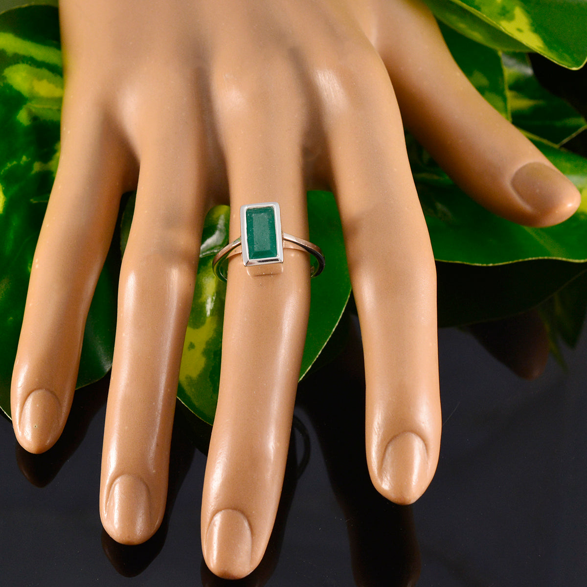 Josephine Sophisticated Green Solitaire Ring