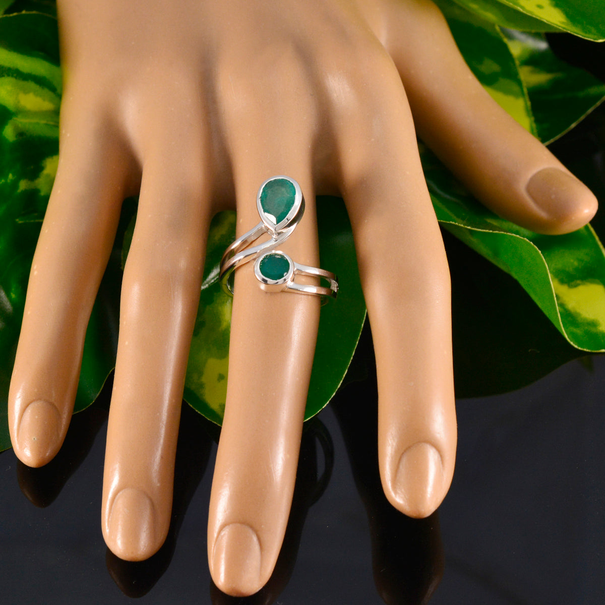 Hanna Love Green Toi et Moi Ring
